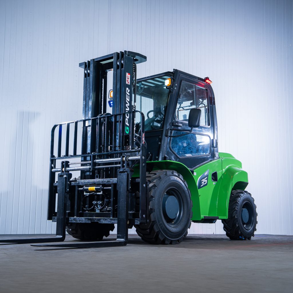 G Power RT35 Diesel Rough Terrain Forklift : 4700mm Lift | Capacity: 3500kgs | No Cab | 2WD