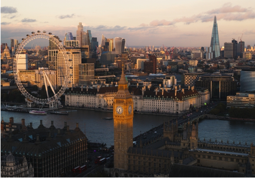 Ariel view of London showing area which Greenpower Forklifts serve