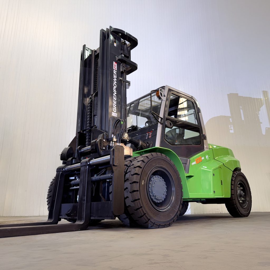 Pro100HV High Voltage Lithium Forklift | 5.5m Lift height | Capacity 10,000kgs | Full Cab | Side shifting Fork Positioner