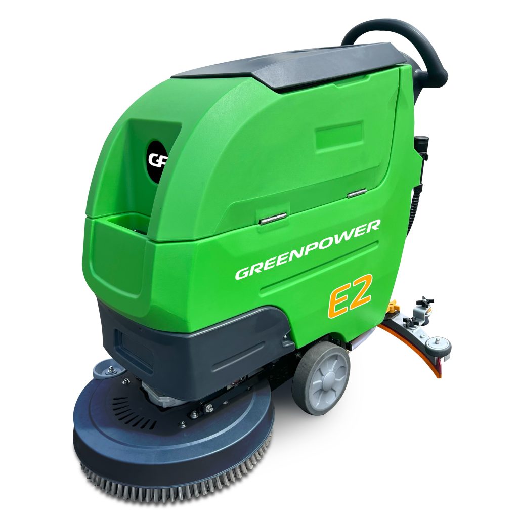 Greenpower E2 | Commercial Cleaning Walk Behind Hand Push Floor Scrubber / Dryer | 50L Tan
