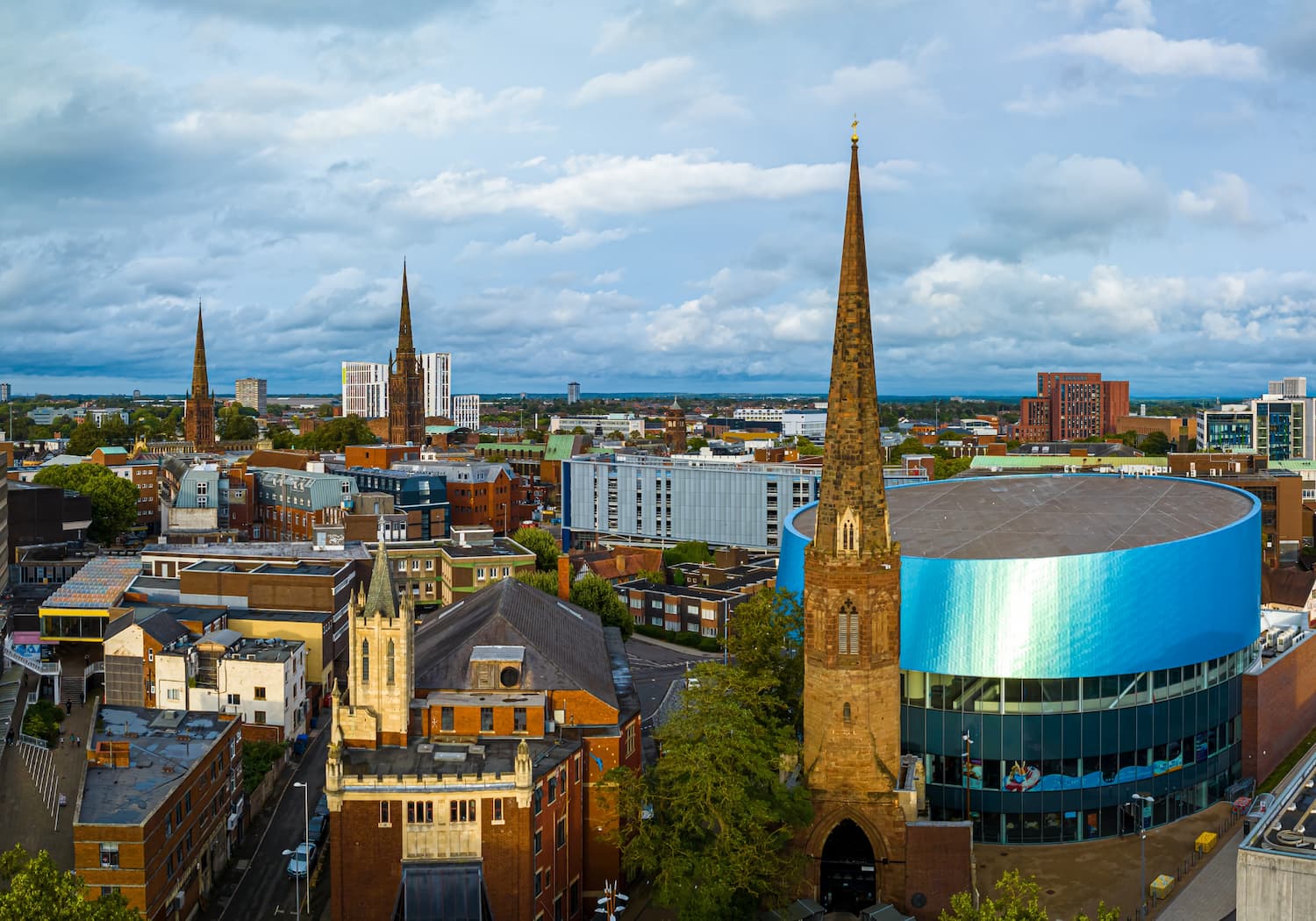 Aerial photo of Coventry skyline